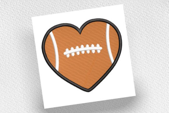 Football Heart: A Charming Embroidery Design for Meaningful Gifts