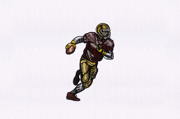 Football Player Embroidery Design