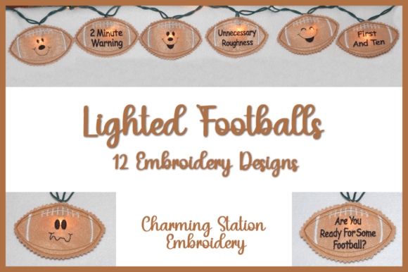 Lighted Footballs: A Craft Fair Embroidery Gem